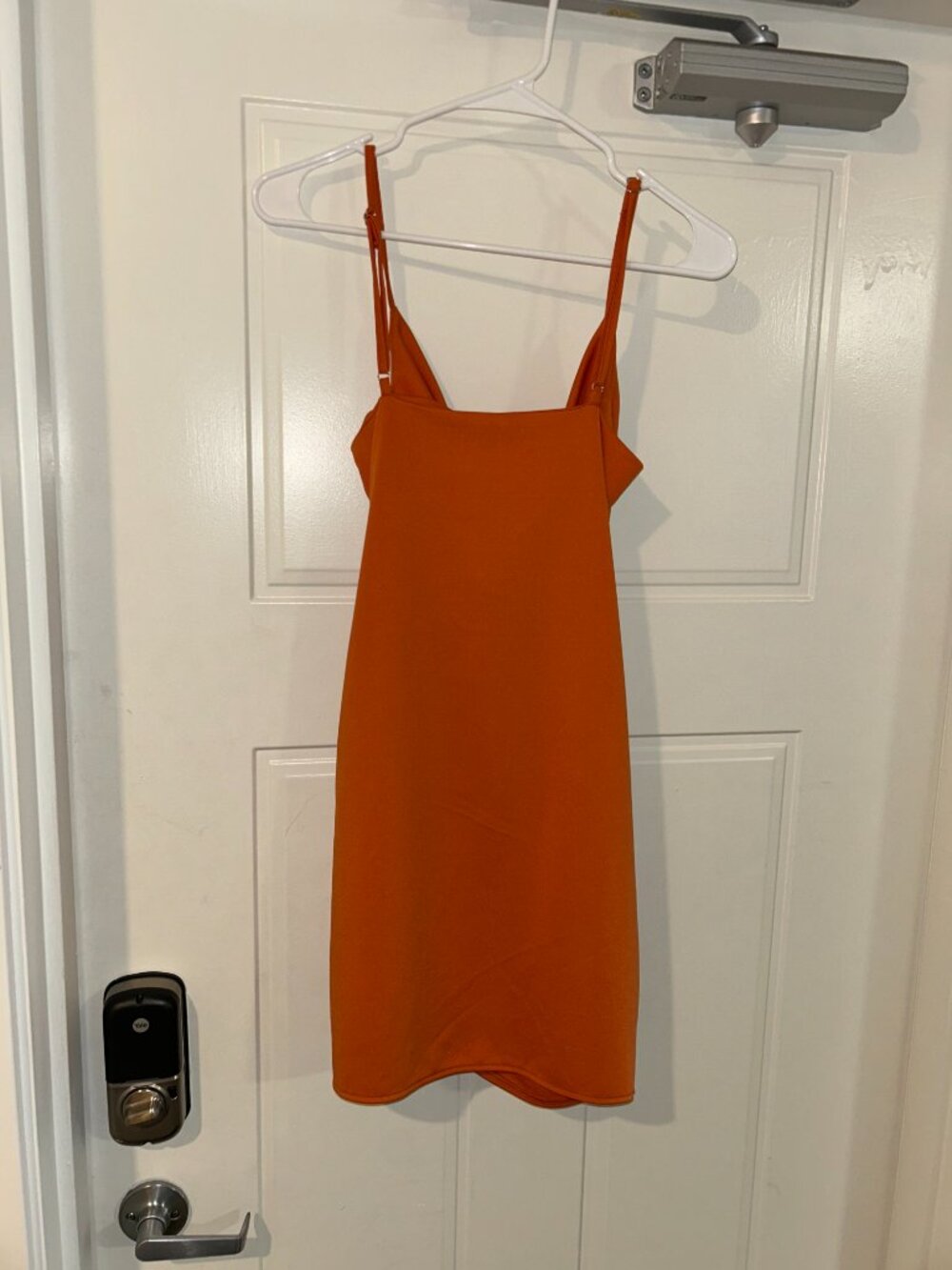 Orange Ruched Mini Dress - Picture 2 of 2
